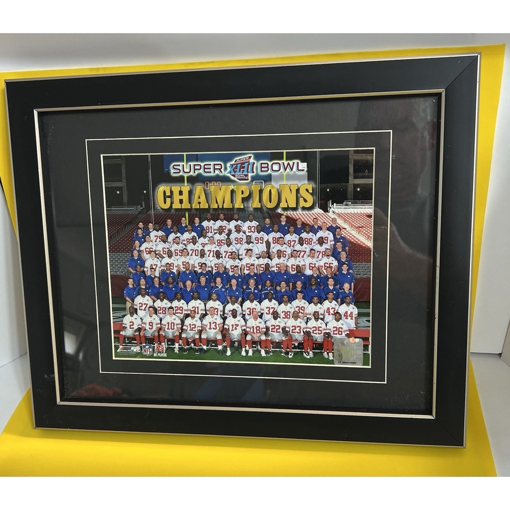 NY GIANTS Super Bowl XLII Champions 2008 Photo Print Framed 12.75"x 15.75